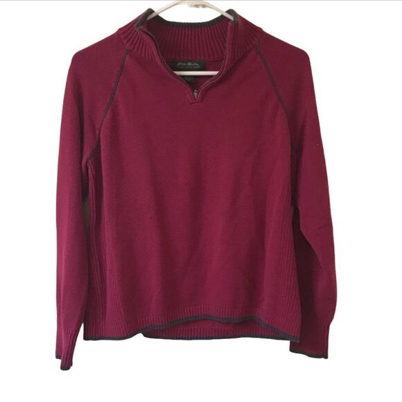 Eddie Bauer Women’s 1/4 Zip Sweater Petite Large - Picture 1 of 8